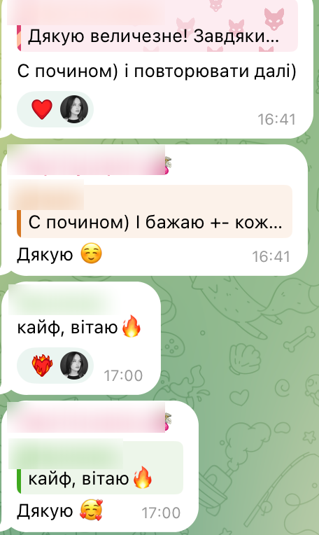 Спільний чат команди зі святкуваннями перемог